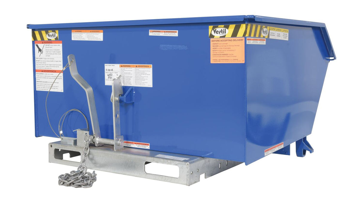 Vestil H Style - Low Profile 90 degrees Self-Dumping Steel Hoppers