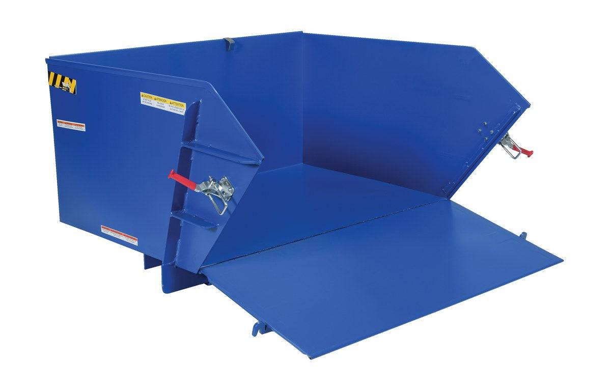 Vestil Self-Dumping Steel Hoppers with Fold Down Front