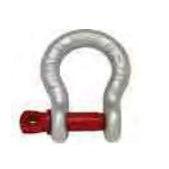 A red and gray 3 Ton Shackle with a 1/2" pin, designed for use with Haugen Industrial Jibs shown against a white background.
