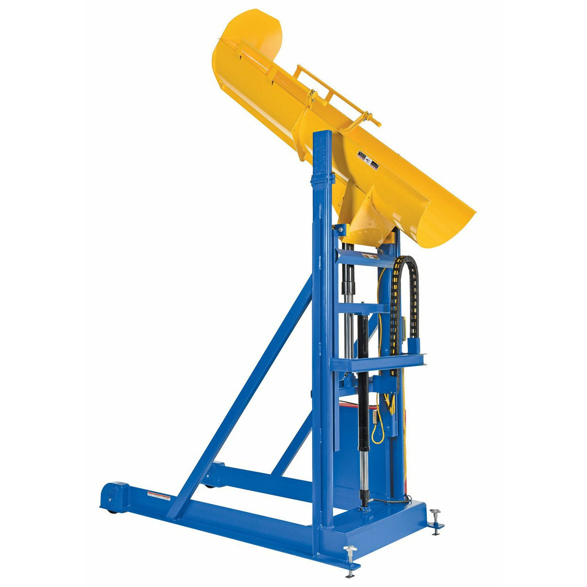 Vestil Steel Portable Lift and Dump Hydraulic Drum Dumper 94 In. Dump Height 1,000 Lb. Capacity Blue/Yellows-HLD-94-10-P