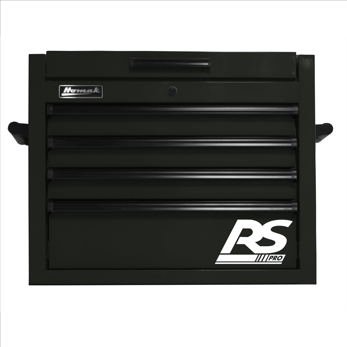 Homak 27 in. RS PRO 4 Drawer Top Chest w/ Outlet - Black