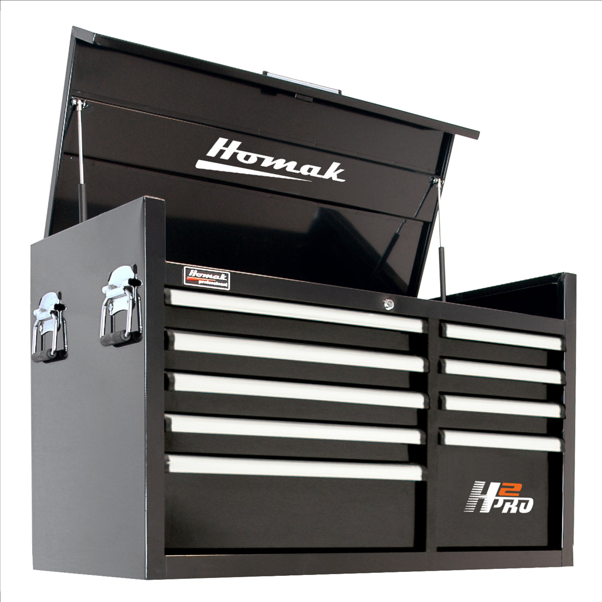 Homak 41 in. H2Pro 8 Drawer Top Chest - Black