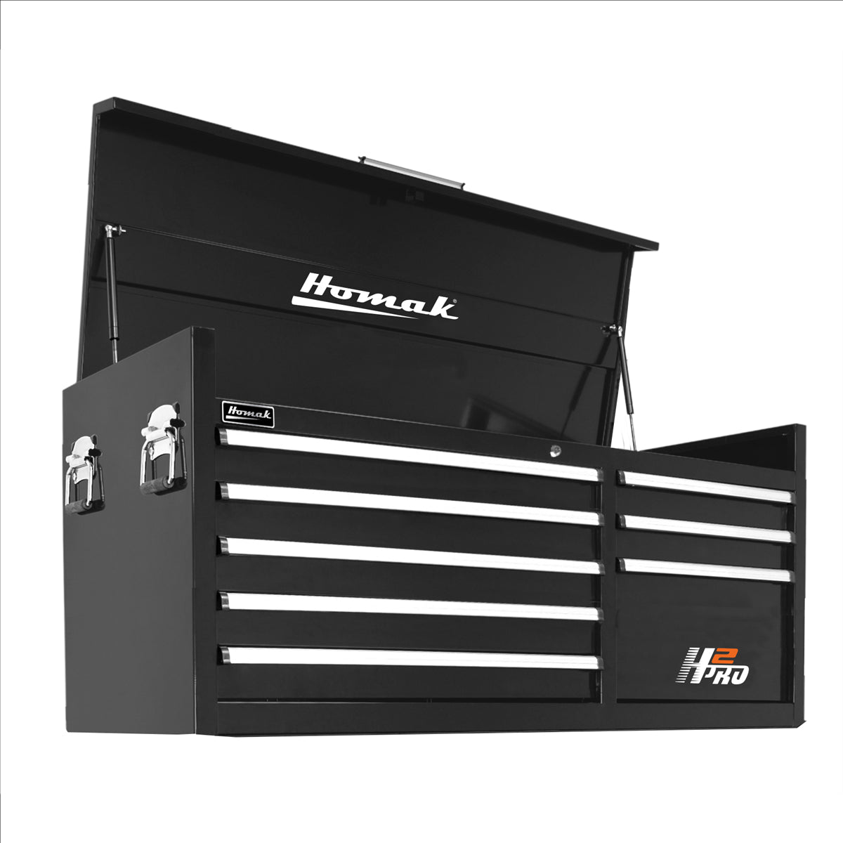 Homak 56 in. H2Pro Series 8 Drawer Top Chest, Black