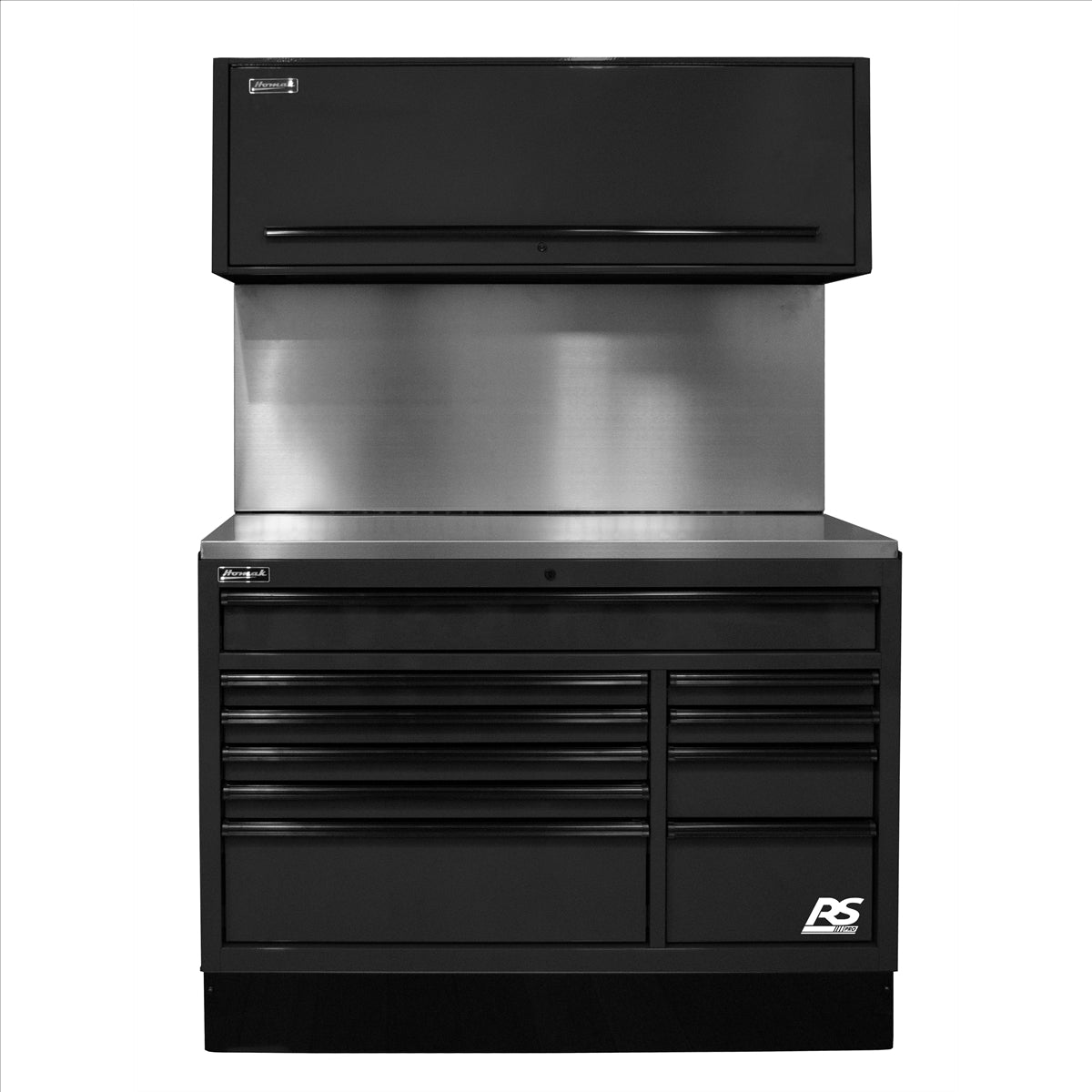 Homak 54 in. CTS Centralized Tool Storage with Solid Back Splash Set, Black