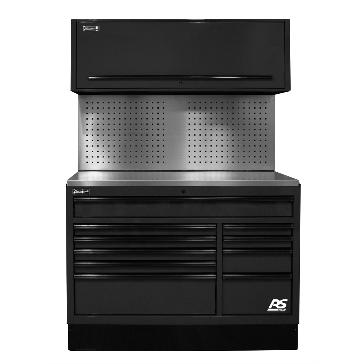 Homak 54 in. CTS Centralized Tool Storage with Tool Board Back Splash Set, Black