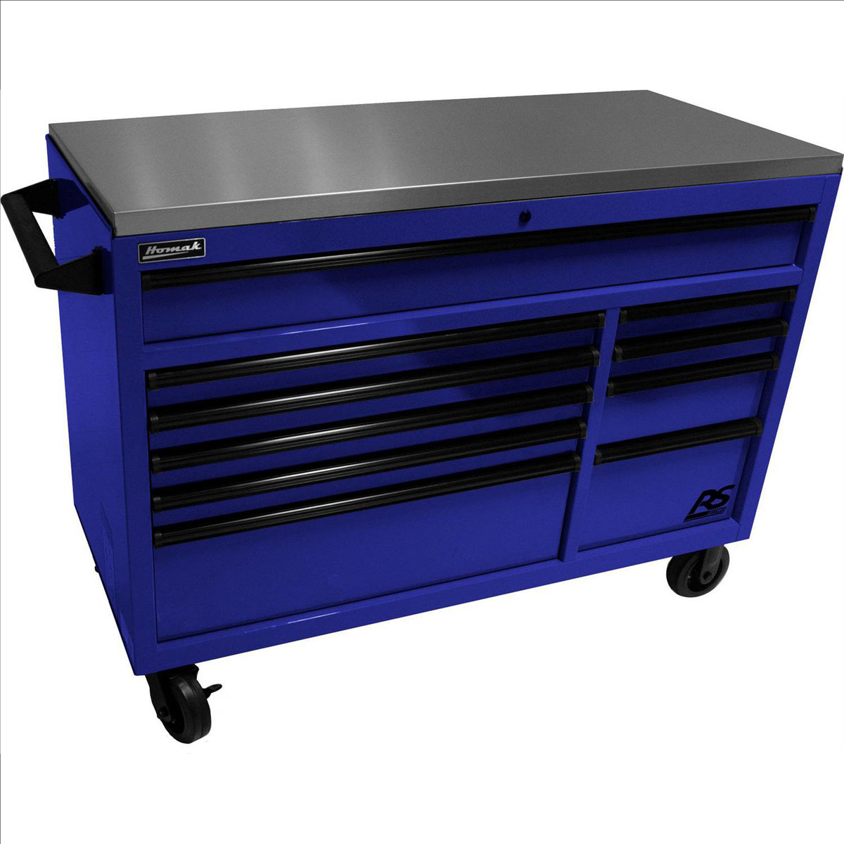 Homak 54" RSPro Rolling Workstation w/Stainless Steel Top Worksurface-Blue
