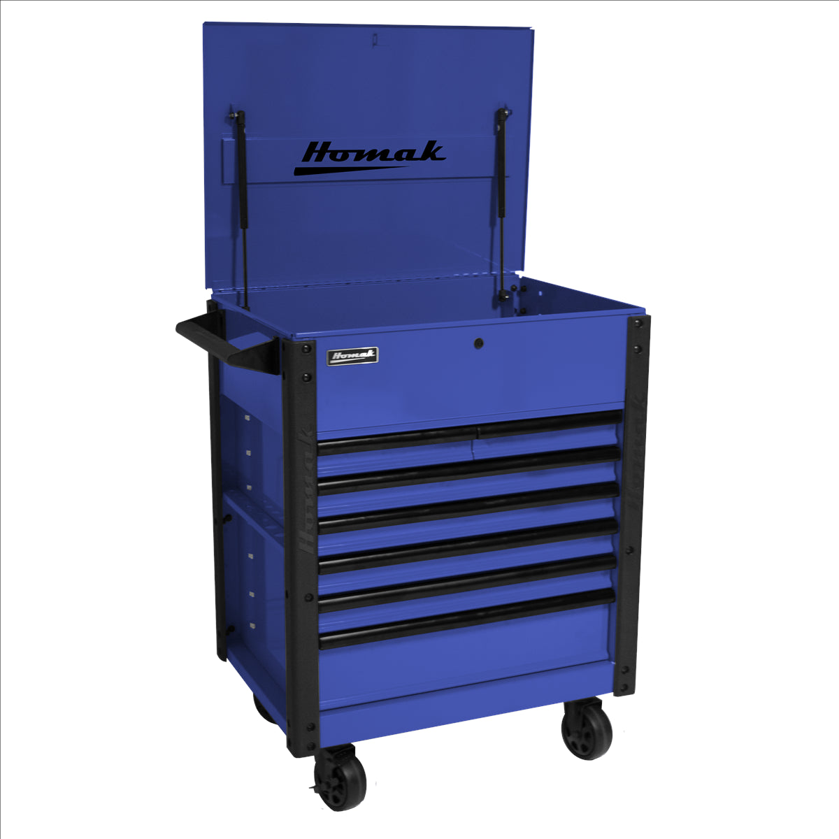 Homak 35 in. Pro Series 7-Drawer Service Cart, Blue