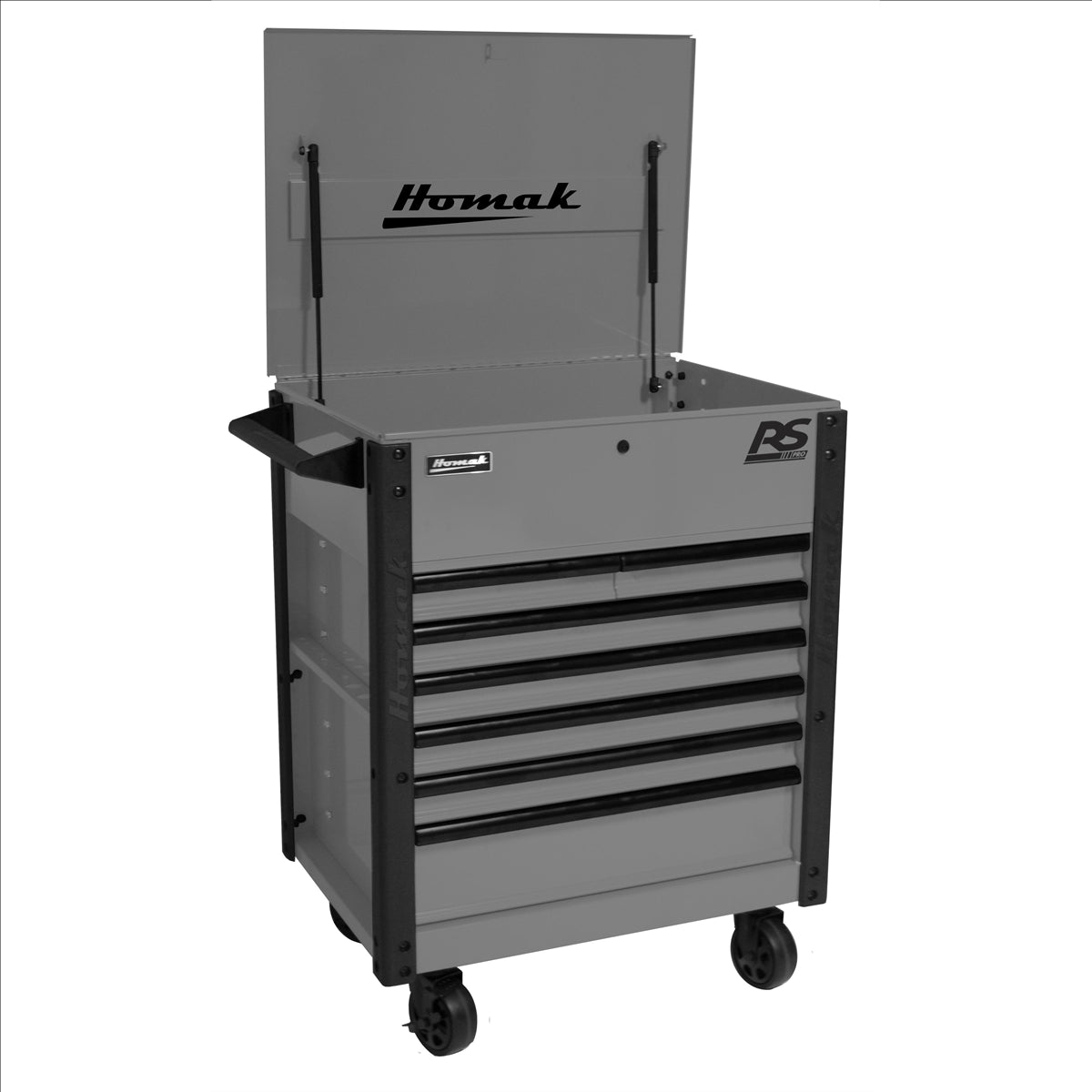 Homak 35 in. Pro Series 7-Drawer Service Cart, Grey
