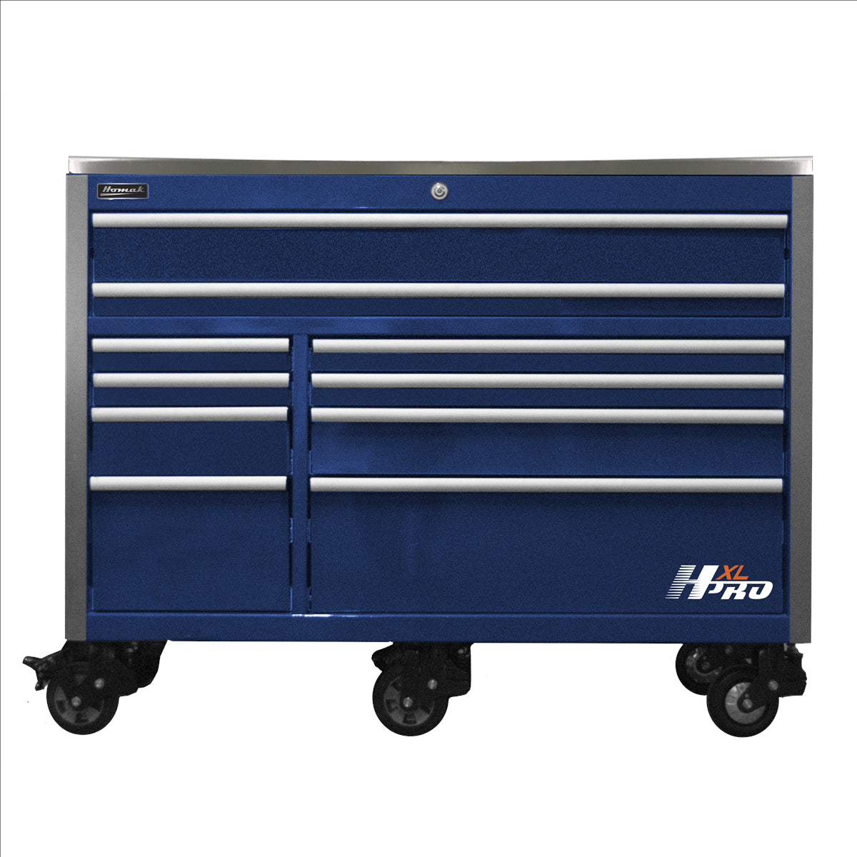 Homak 60 in. HXL 10-Drawer Roller Cabinet - Blue