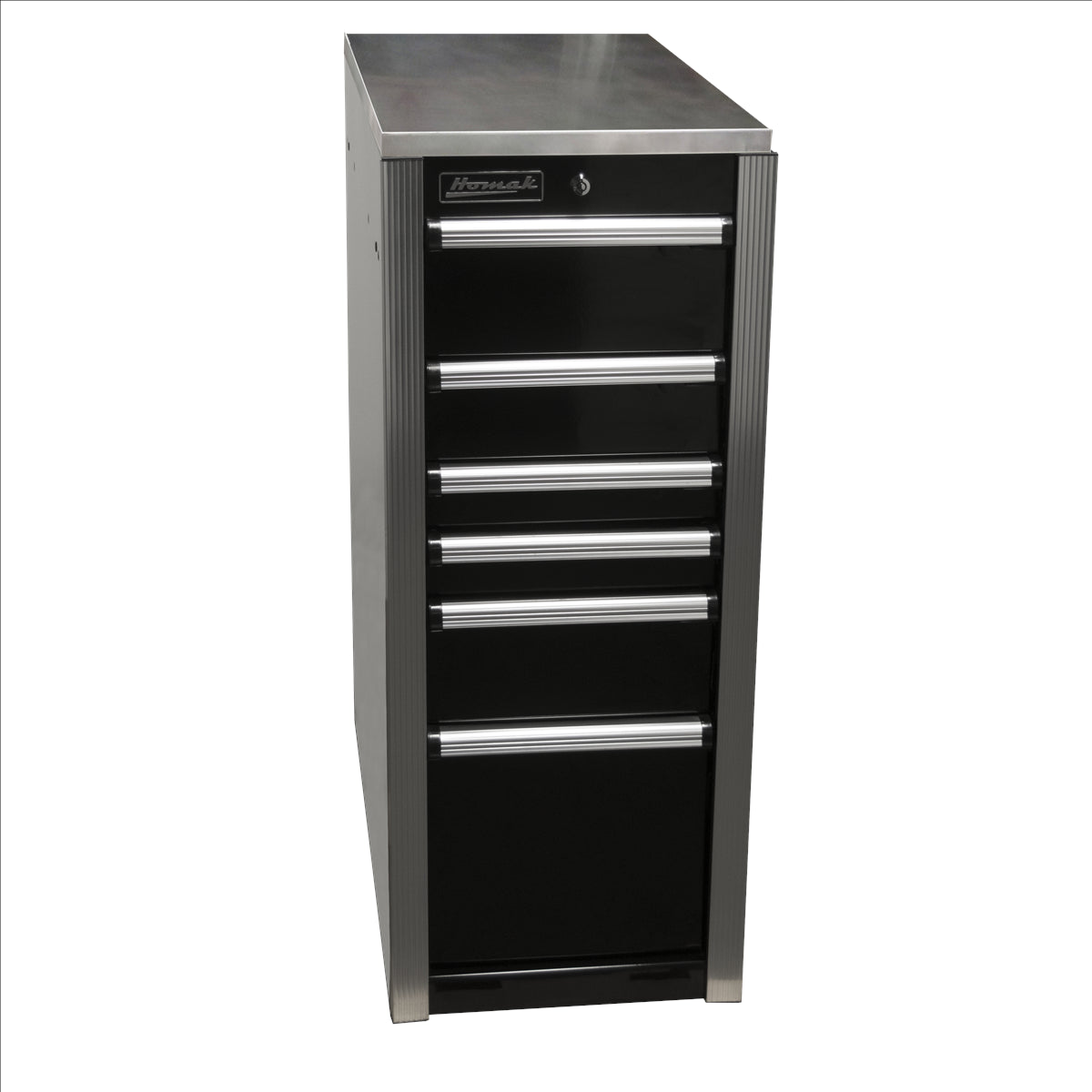 Homak HXL 6-Drawer Side Cabinet - Black