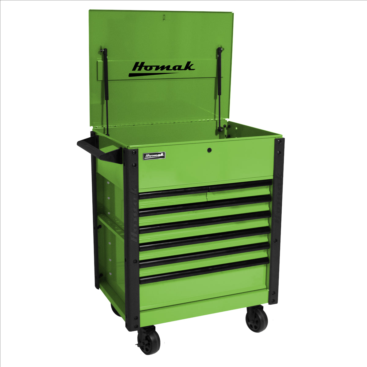 Homak 35 in. Pro Series 7-Drawer Service Cart, Green