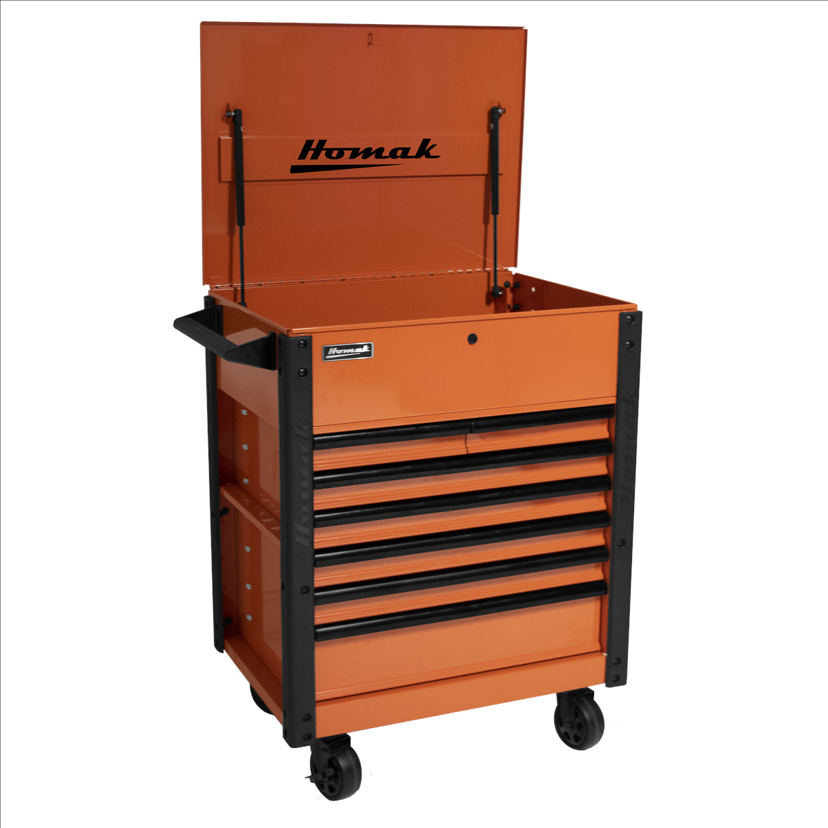 Homak 35 in. Pro Series 7-Drawer Service Cart, Orange