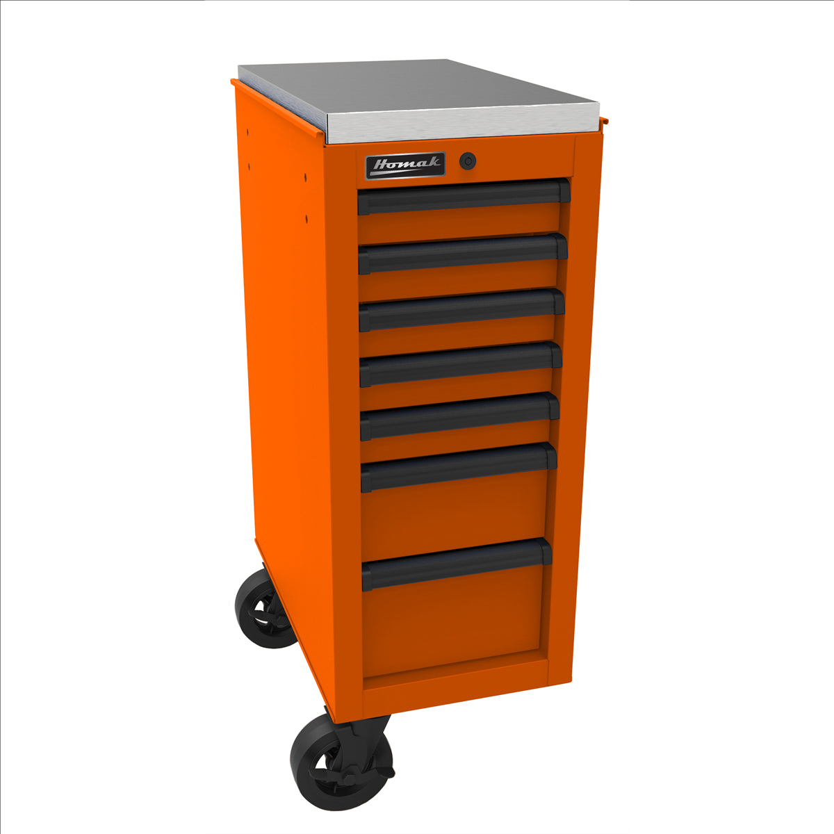 Homak RS PRO 14-1/2 in. 7-Drawer Side Cabinet, Orange