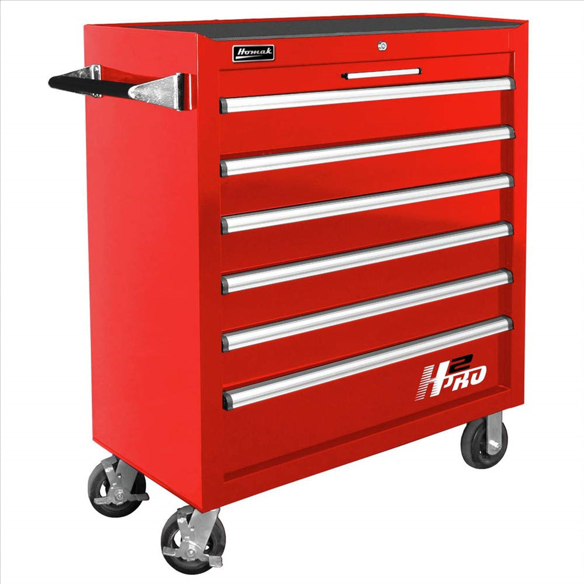Homak H2Pro Series 36" 6-Drawer Roller Cabinet, Red