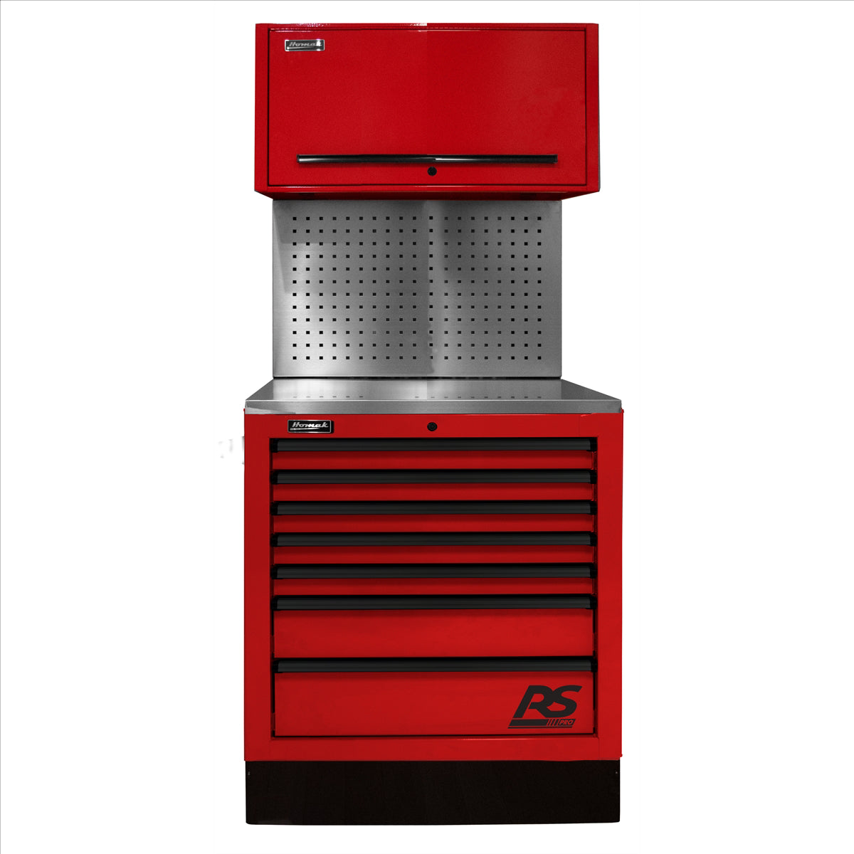 Homak CTS Set 36 in. with Toolboard Back Splash, Red