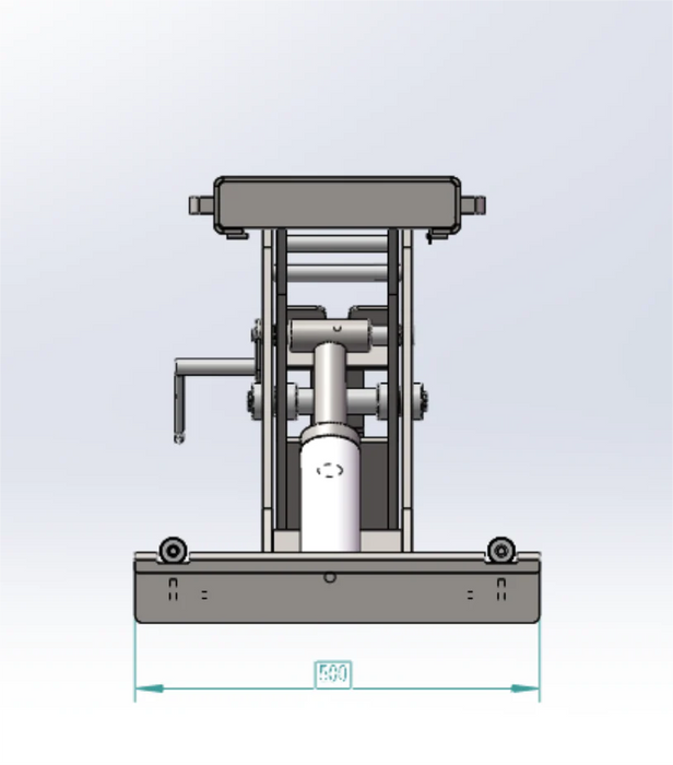 A detailed technical drawing of the Katool KT-RJ50 Rolling Jack from a front view, showing the 400mm width measurement.