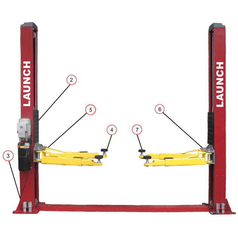 Launch Tech USA TLT240SB 9,000 lb Two Post Floor Plate - Symmetric - RED TLT240SB-R