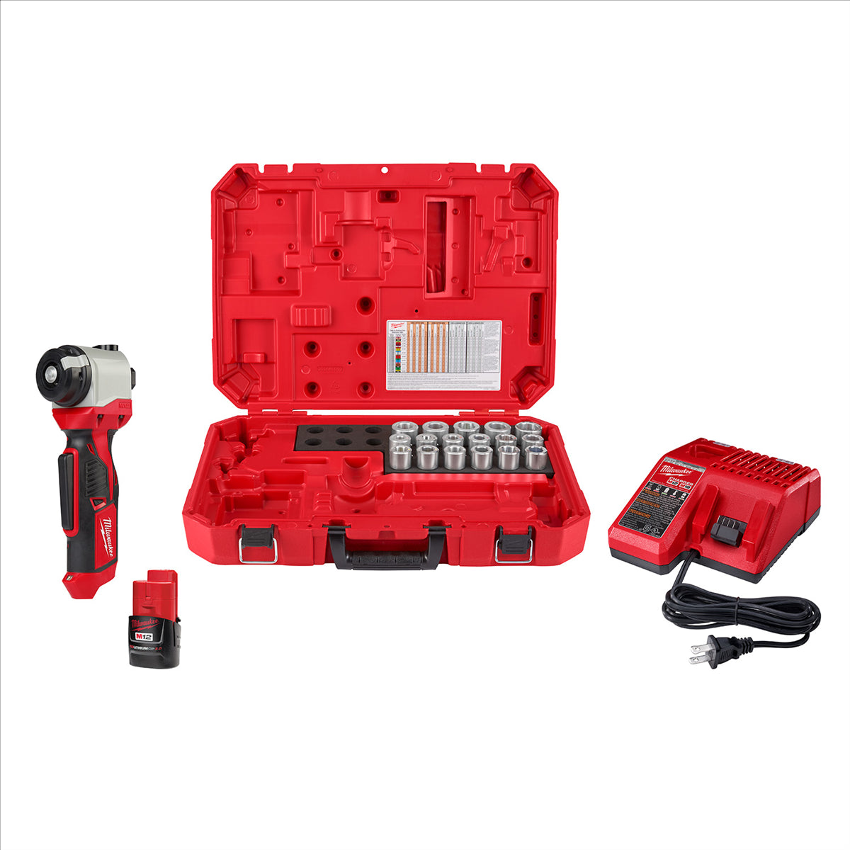 Milwaukee Tool M12 Cable Stripper Kit with 17 Cu THHN / XHHW Bushings