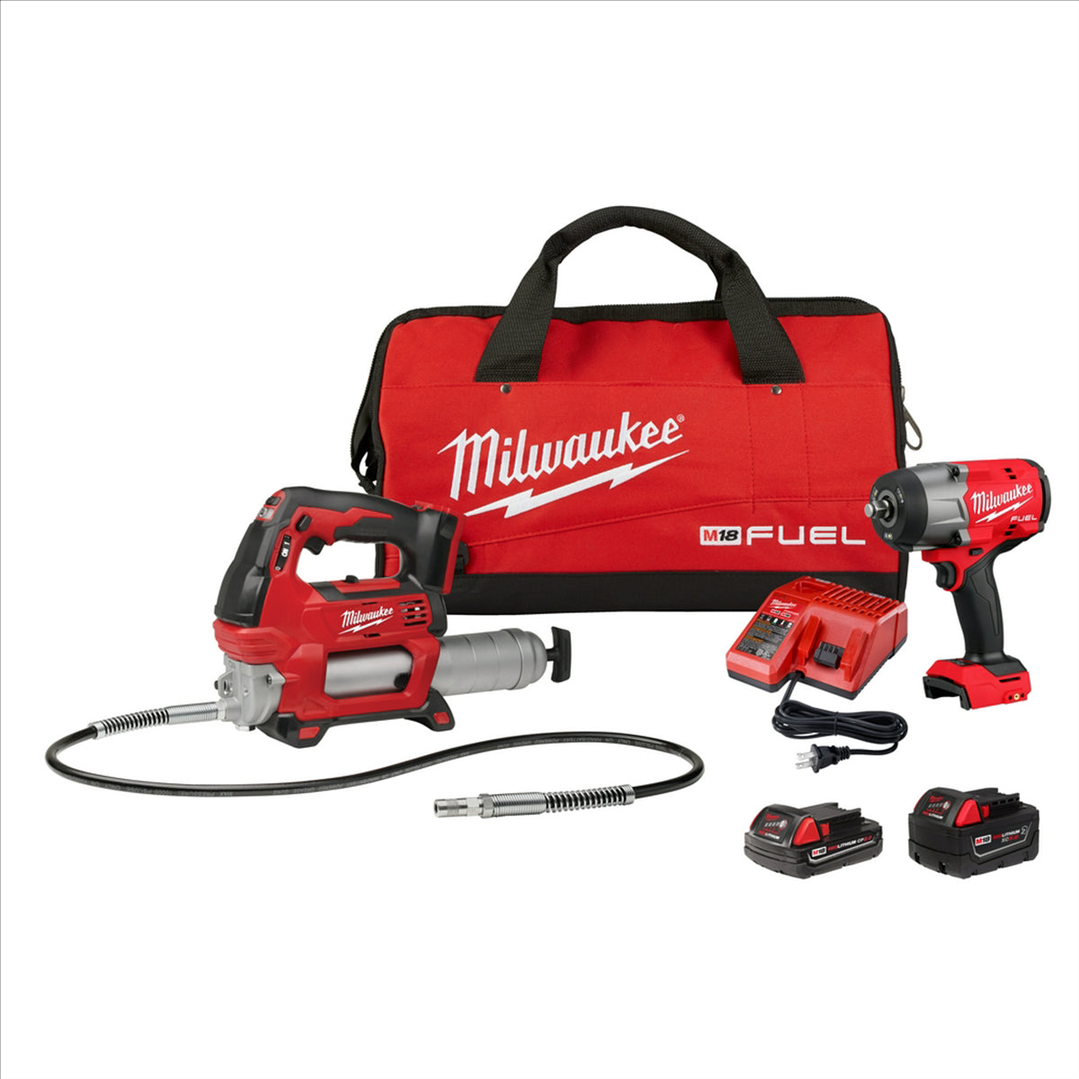 Milwaukee Tool M18 FUEL 1/2" HTIW w/ Friction Ring & Grease Gun Combo Kit