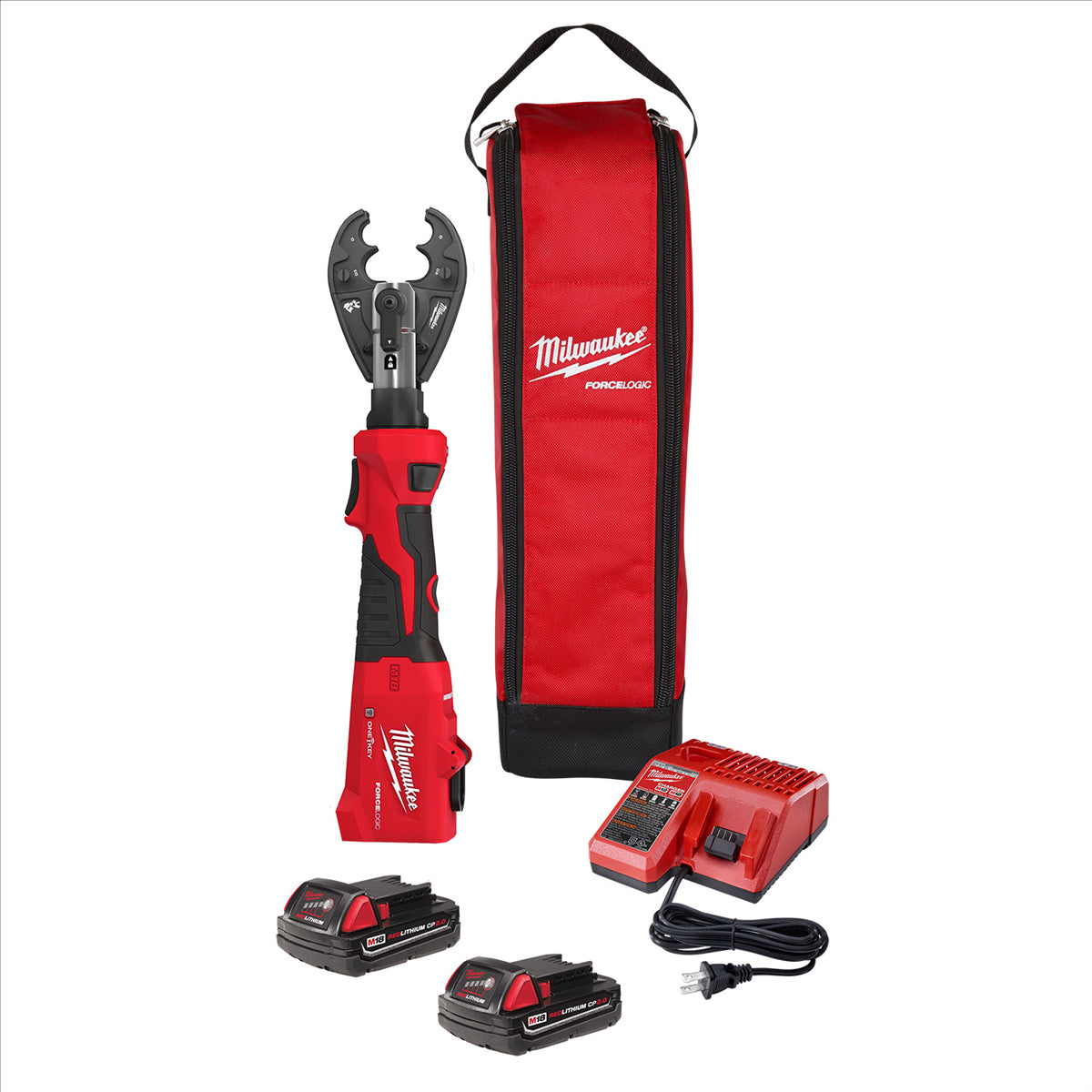 Milwaukee Tool M18 FORCE LOGIC 6T Linear Utility Crimper Kit w/ O-D3 Jaw