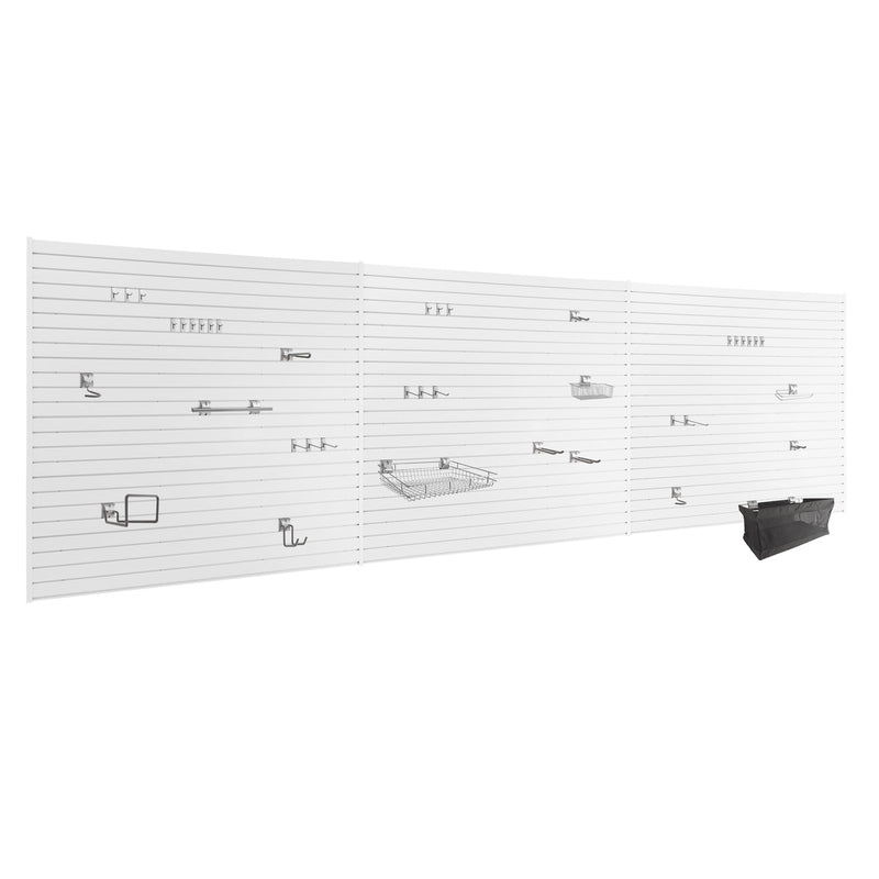 NewAge PVC Slatwall 120 SQ. FT. with 40-Piece Accessory Kit