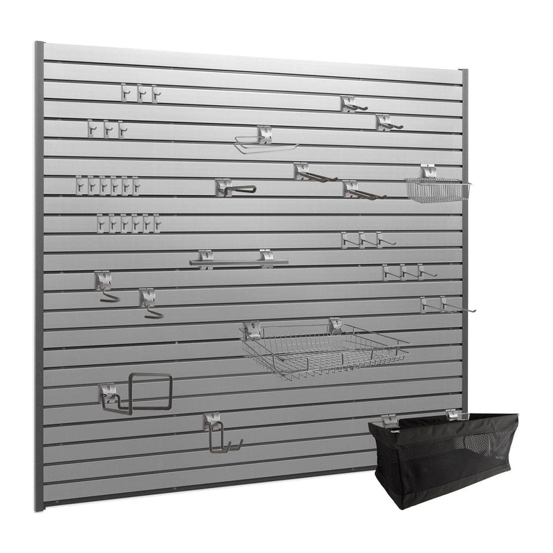 NewAge PVC Slatwall 40 SQ. FT. with 40-Piece Accessory Kit