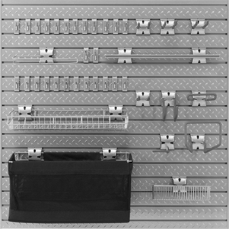 NewAge Pro Series Steel Slatwall 16 sq. ft. with 40-Piece Accessory Kit