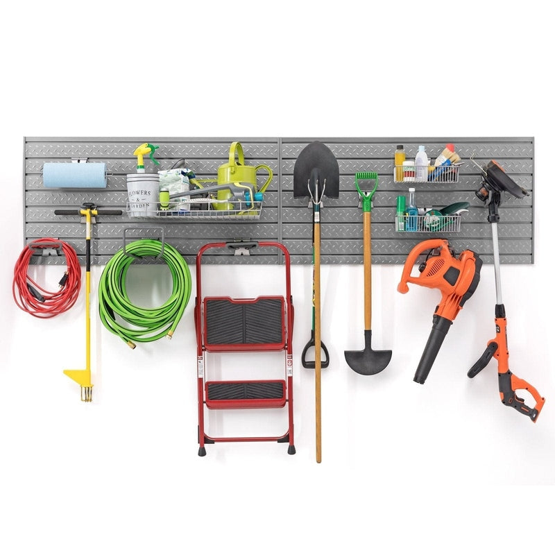 NewAge Pro Series Steel Slatwall 16 sq. ft. with 40-Piece Accessory Kit