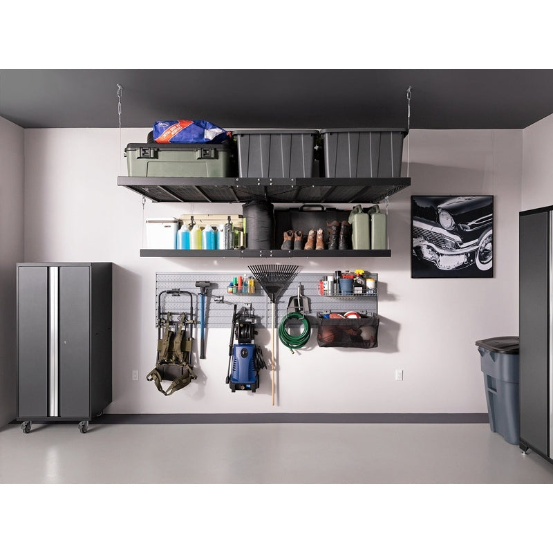 NewAge Pro Series 8 Piece Cabinet Set With Wall, Tool Drawer, Multi-Function Cabinet, Lockers and 84 in. Worktop