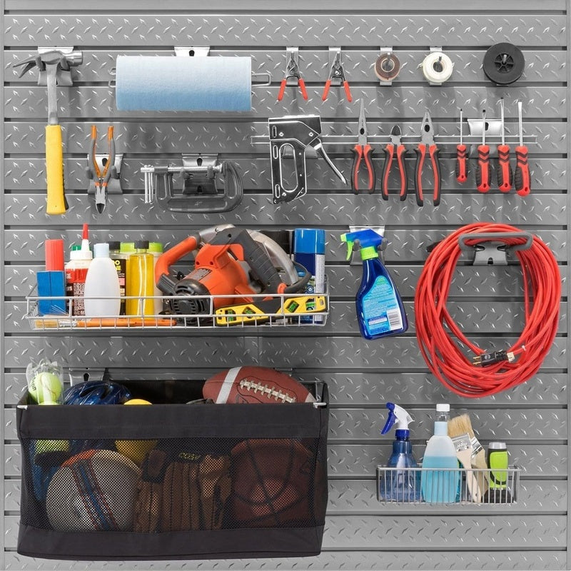 NewAge Pro Series Steel Slatwall 16 sq. ft. with 40-Piece Accessory Kit