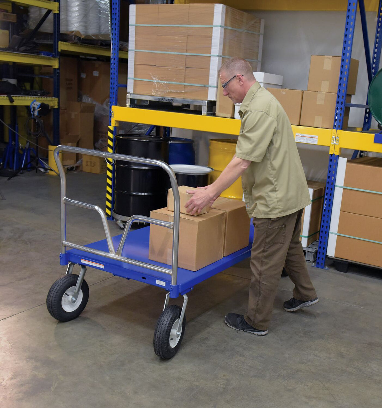 Vestil Pneumatic Tire Steel Platform Trucks