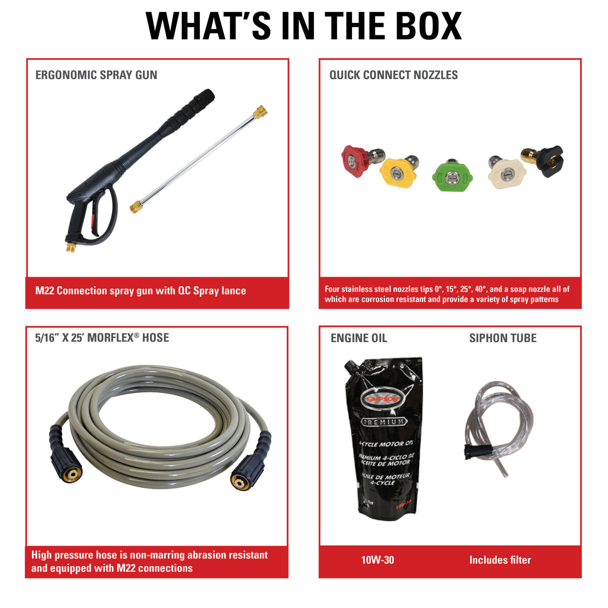 Simpson 3600 PSI at 2.5 GPM HONDA® GX200 with AAA® Triplex Pump Cold Water Professional Gas Pressure Washer with HONDA® GX200 engine PS61368(-S)