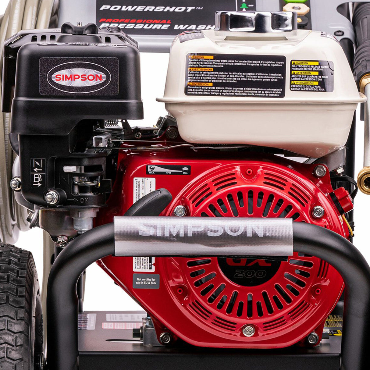 Simpson 3600 PSI at 2.5 GPM HONDA® GX200 with AAA® Triplex Pump Cold Water Professional Gas Pressure Washer with HONDA® GX200 engine PS61368(-S)