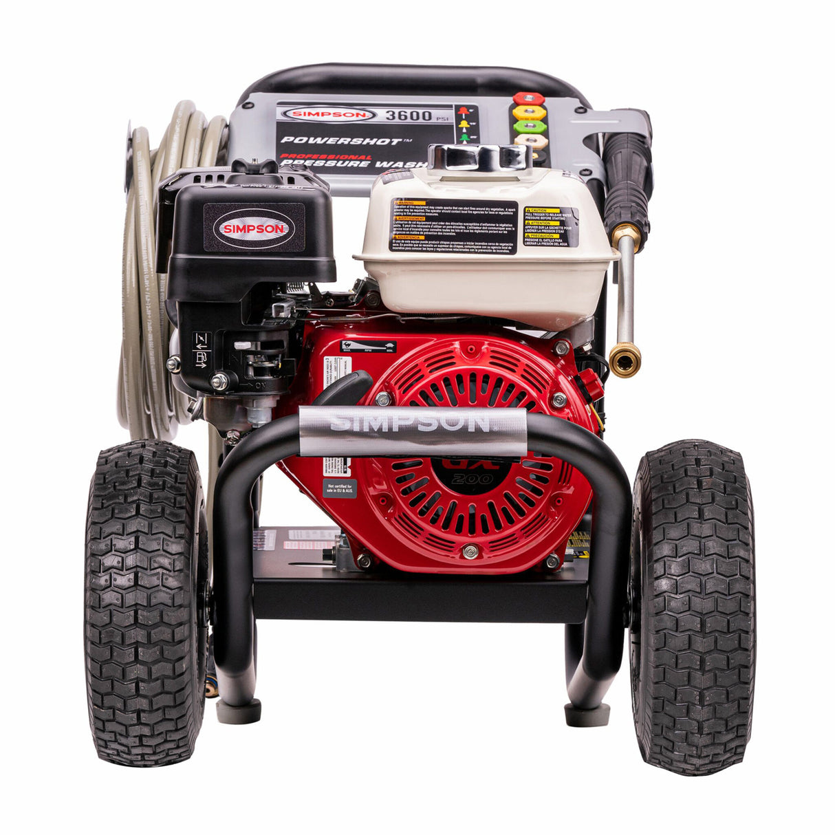 Simpson 3600 PSI at 2.5 GPM HONDA® GX200 with AAA® Triplex Pump Cold Water Professional Gas Pressure Washer with HONDA® GX200 engine PS61368(-S)