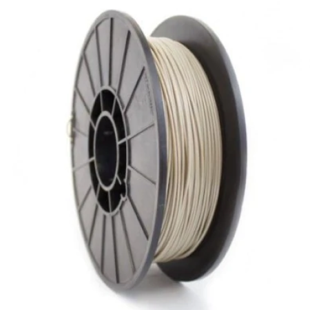 A front view of a spool of CreatBot PEEK 3D printer filament, a high-temperature exotic filament in a natural beige color.