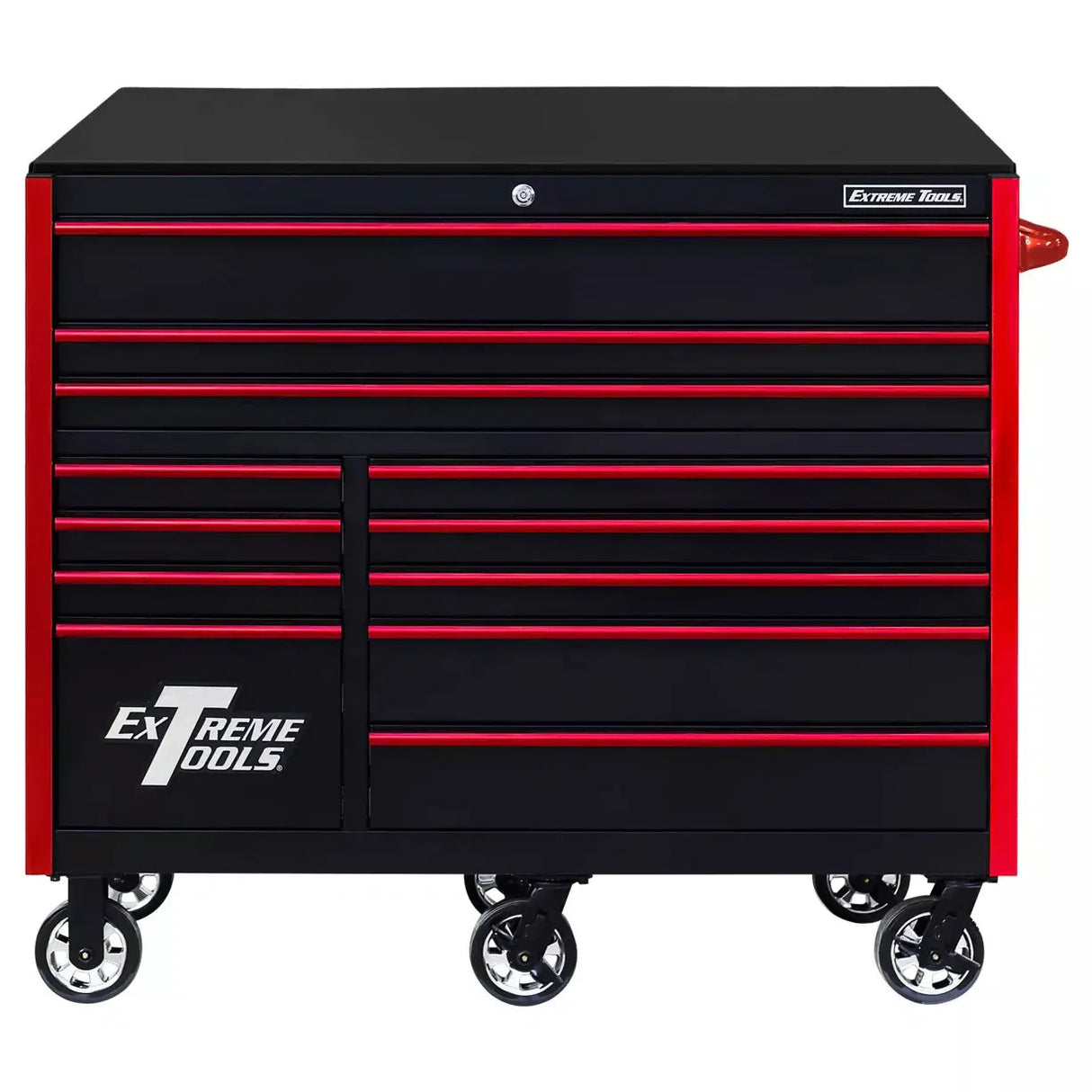 Extreme Tools RX Series 55"W x 25"D 12 Drawer Roller Cabinet 150 lb Slides