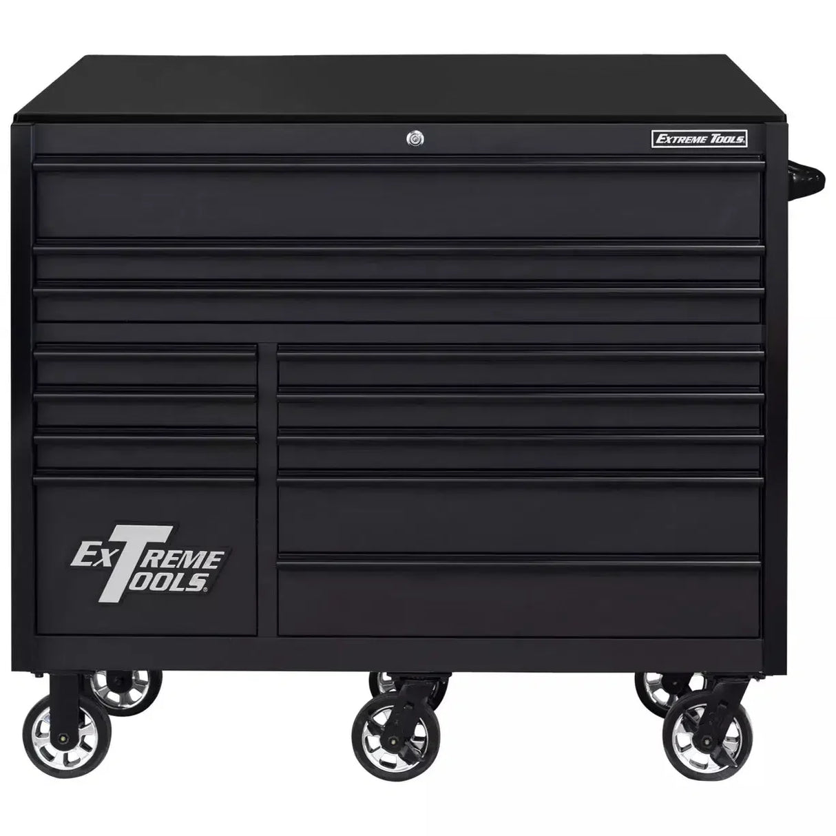 Extreme Tools RX Series 55"W x 25"D 12 Drawer Roller Cabinet 150 lb Slides