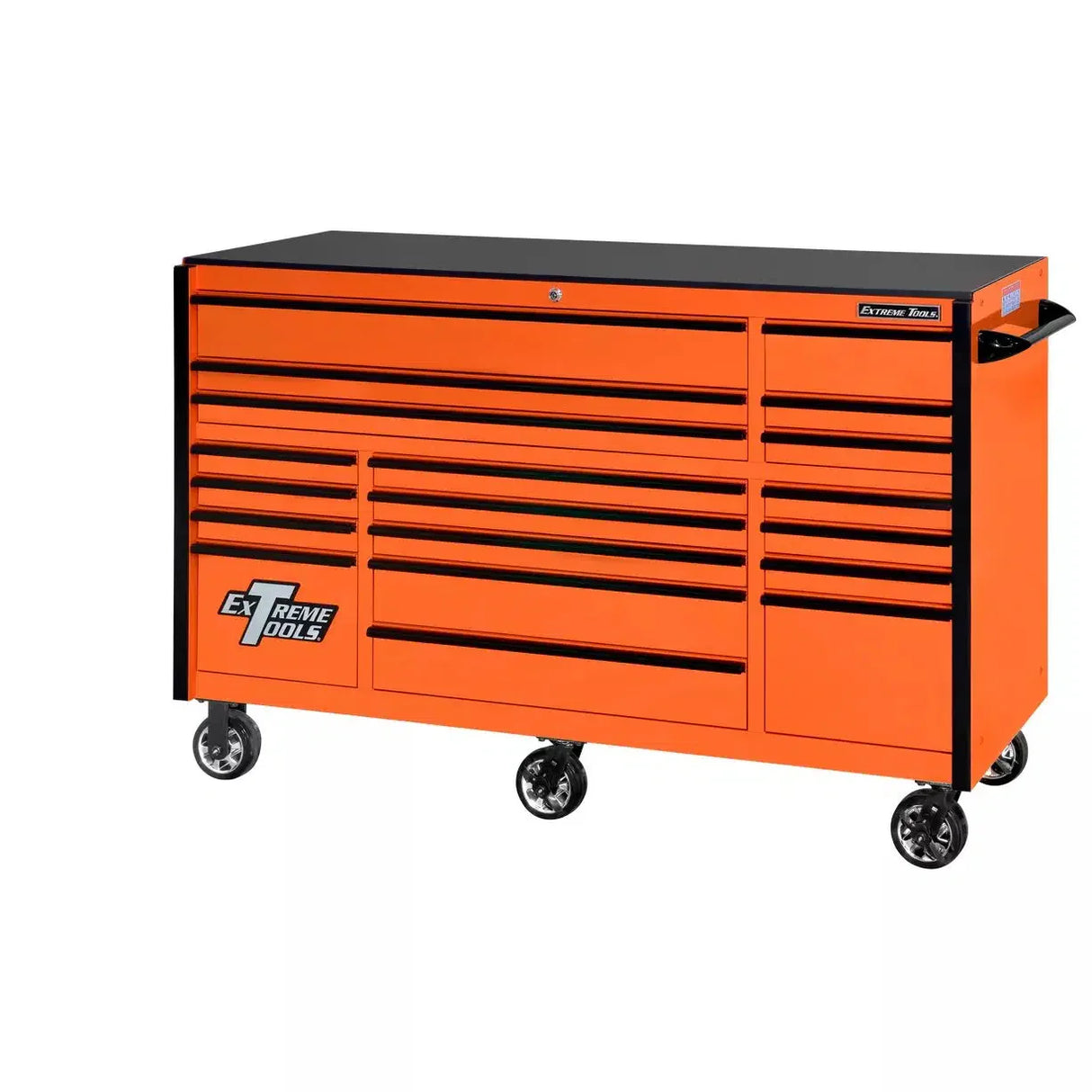 Extreme Tools RX Series 72"W x 30"D 19 Drawer Roller Cabinet - 250 lbs Slides