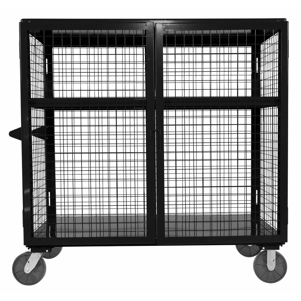 Vestil Welded Steel Expanded Metal Security Cart 30 In. x 60 In. 2,000 Lb. Capacity Black-SCW-XM-3060-BK