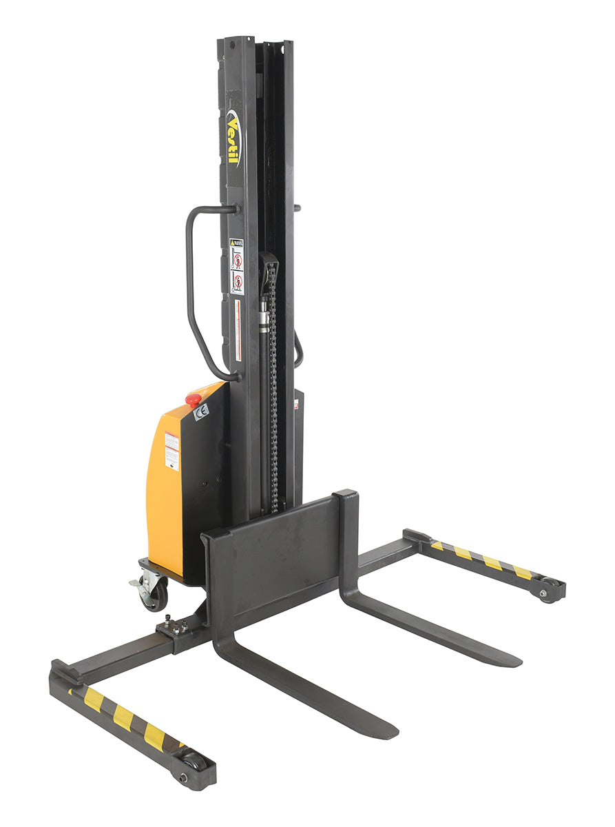 Vestil Narrow Mast Stackers with Powered Lift