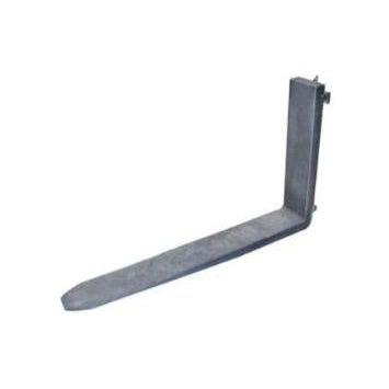 A single grey Haugen Replacement Class 2 Fork Tine for skid-steer loaders, with a 5,000 lbs lift capacity, angled on a white background.