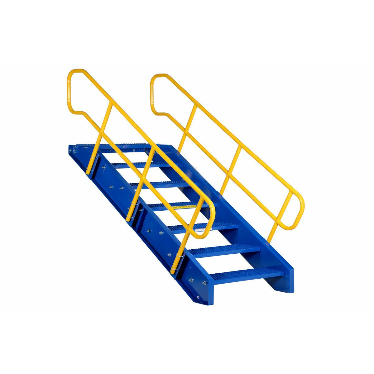 Vestil Steel 19 Step Modular Style Stairway Top Step 144 In. 1,000 Lb. Capacity Blue/Yellow-STAIR-144