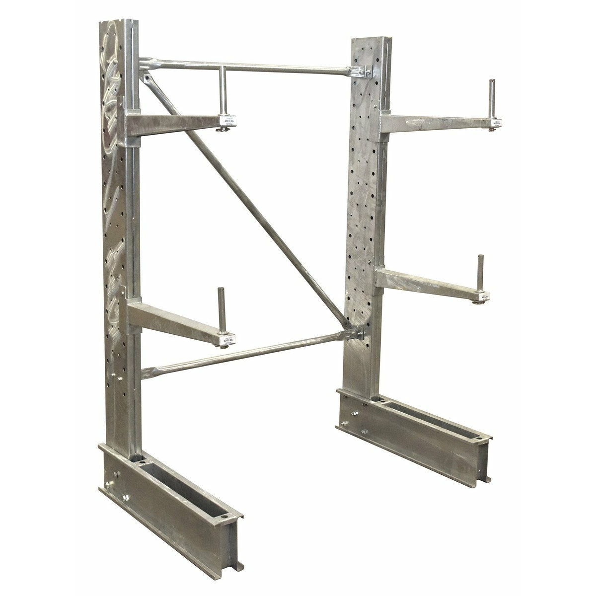 Vestil Galvanized Steel Standard Duty Cantilever Single Sided Upright 6 Ft x 24 In. Arm Gray Set-SU-C-6-24-G-SET