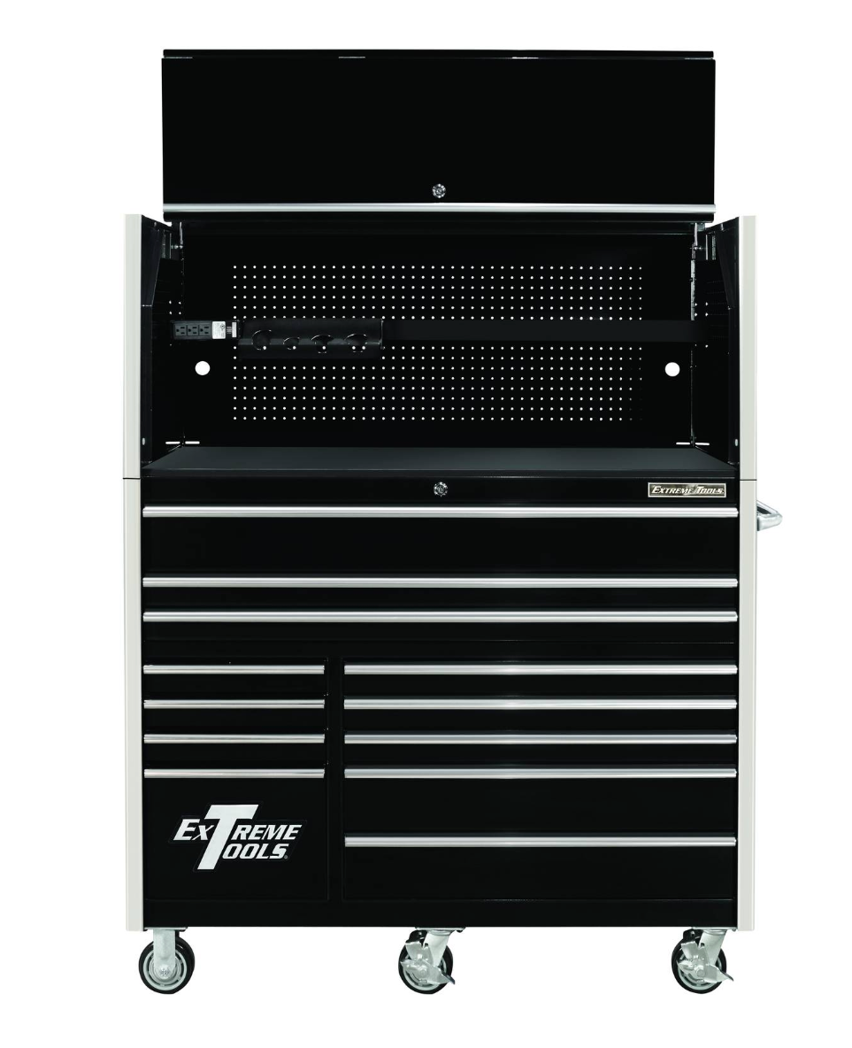 Extreme Tools RX Series 55" Professional Hutch & 12 Drawer Roller Cabinet Combo