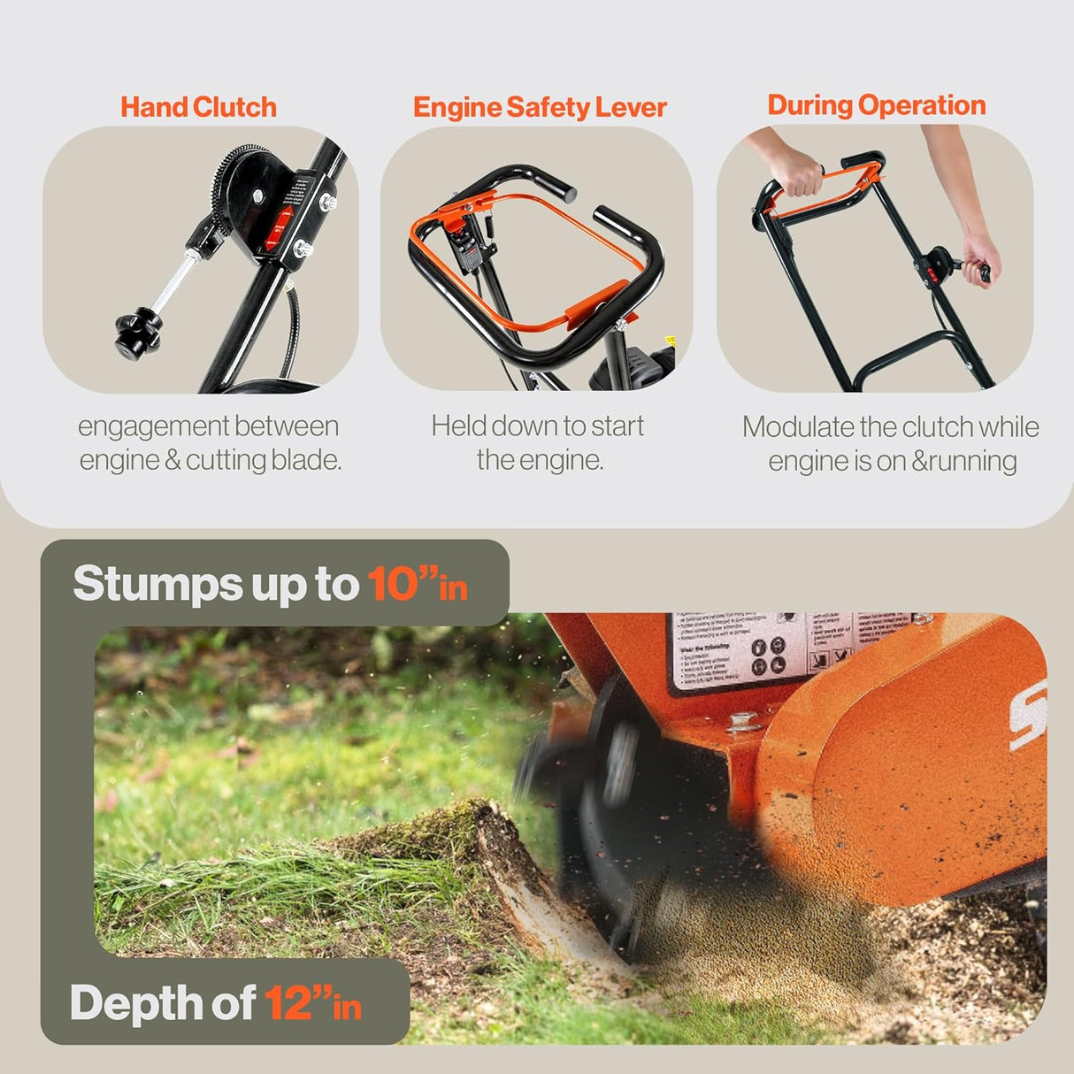 SuperHandy Compact Stump Grinder Pro GUO110