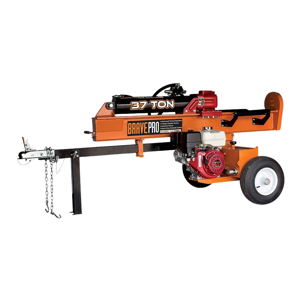 Brave Tow Behind Log Splitter 37-Ton Vertical/Horizontal Portable Gas with Honda GX270 Engine 270cc VH1737GX