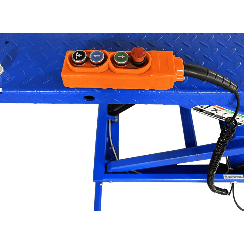 iDEAL Elec-Hydra Motorcycle Lift Bench w/Integrated Motor & Retractable Ramp M-2200IEH-XR