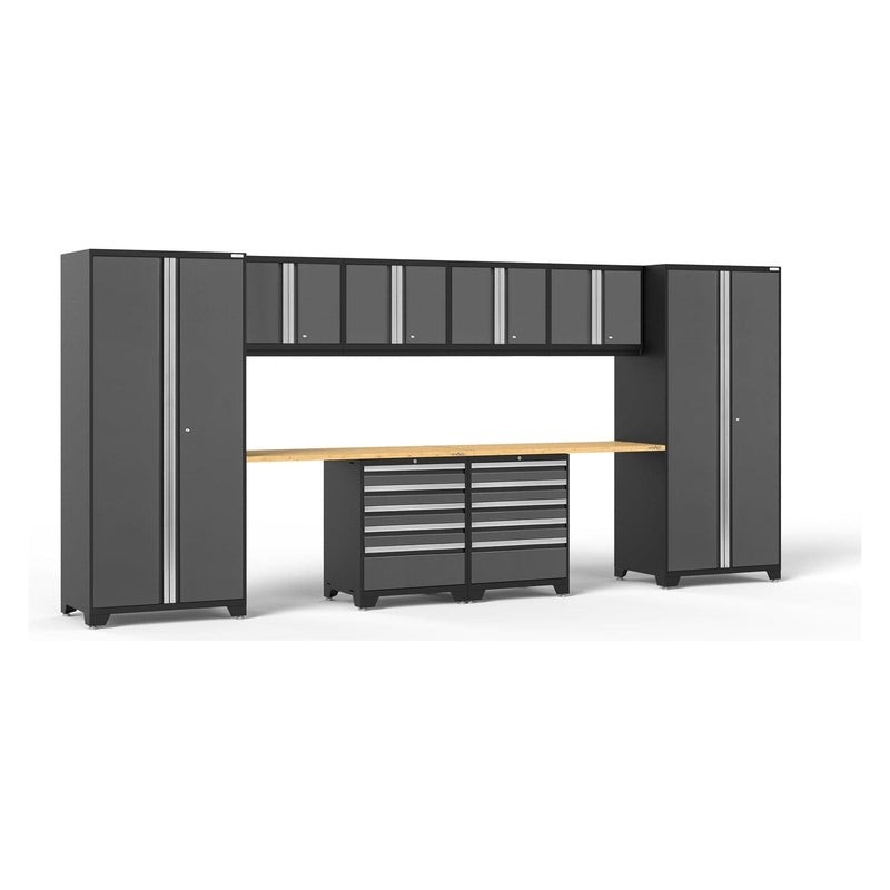 NewAge Pro Series 10 Piece Cabinet Set with Lockers, Wall, Tool Drawer Cabinets, and 56 in. Worktop