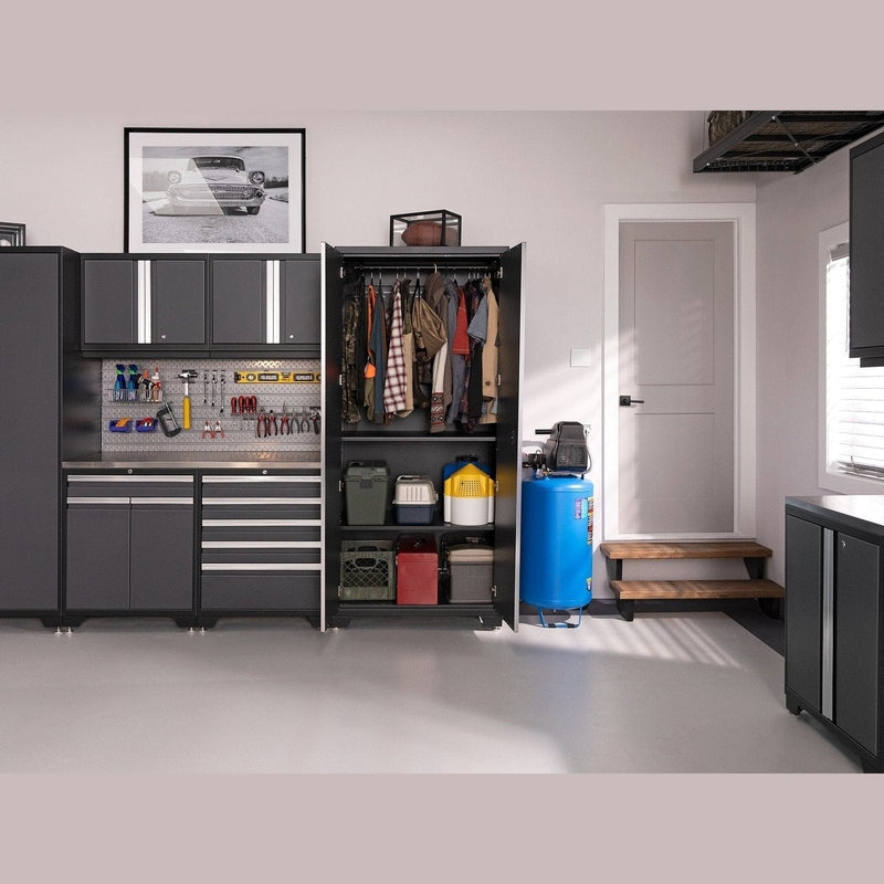NewAge Pro Series 10 Piece Cabinet Set with Lockers, Wall, Tool Drawer Cabinets, and 56 in. Worktop