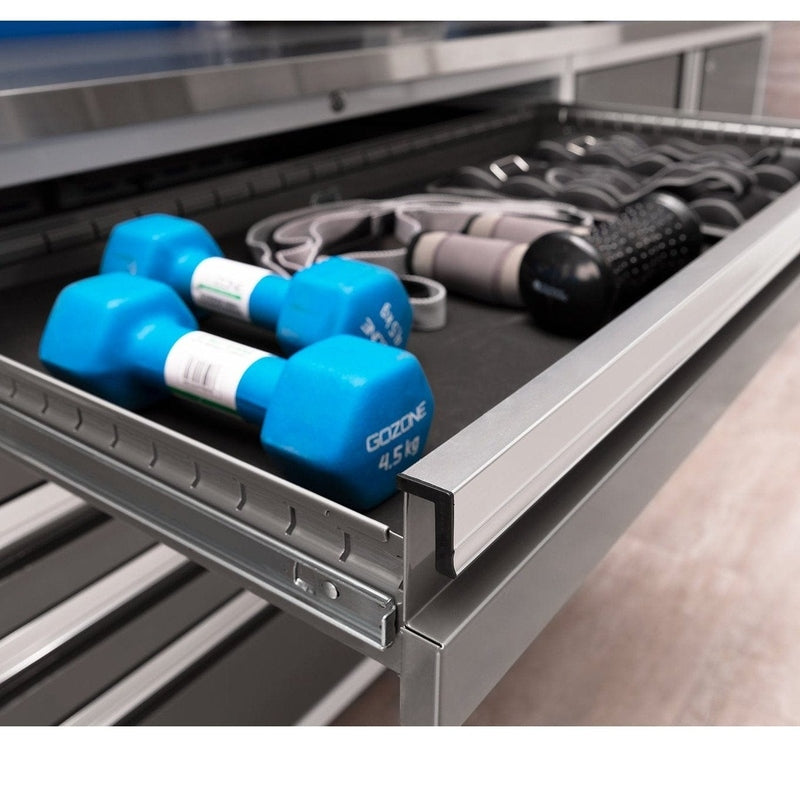 NewAge Pro Series 5 Piece Cabinet Set With Wall, Tool Cabinet, Locker and 84 in. Workbench